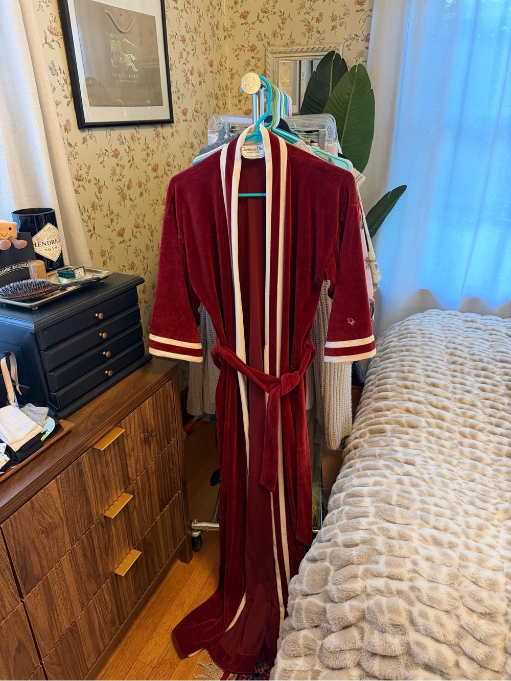 Vintage Christian Dior velvet robe O/S